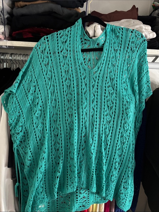 Other - Women’s Crochet Swim Cover-Up Tunic in Teal